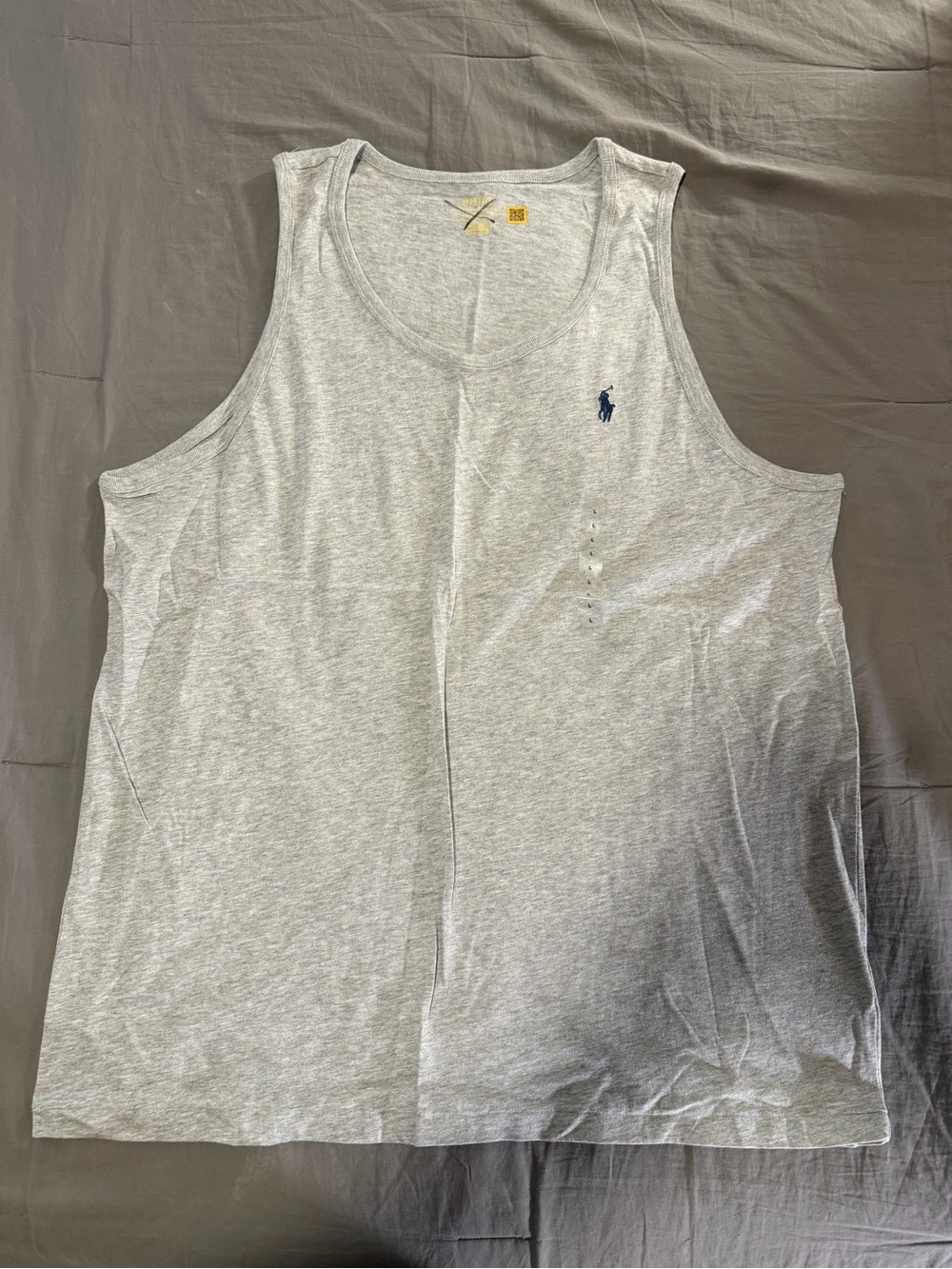 Ralph Lauren Light Gray Sleeveless Tank with Navy Pony